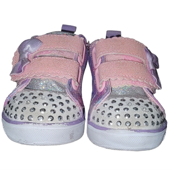 Multi-colored tinkle toes studded and light, two strap velcro girls Skechers - Picture 4 of 5